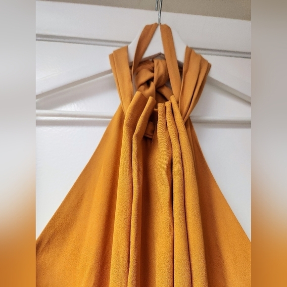 Zara Limited Edition Halter Maxi Dress In Yellow With Pockets Size M. - Picture 8 of 16